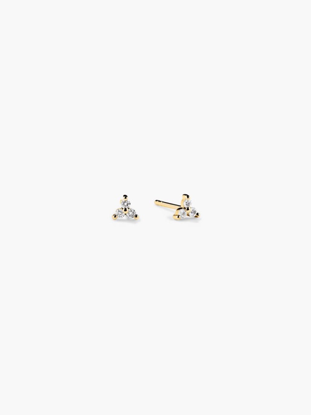 Mejuri Mini Lotus Diamond Studs 14k Yellow Gold NEW Never Worn